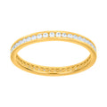 10K Yellow Gold Womens Cubic-Zirconia Single Row CZ Eternity Band Ring