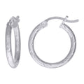 925 Sterling Silver Womens Diamond-cut 2mm x 12mm Hoop Earrings