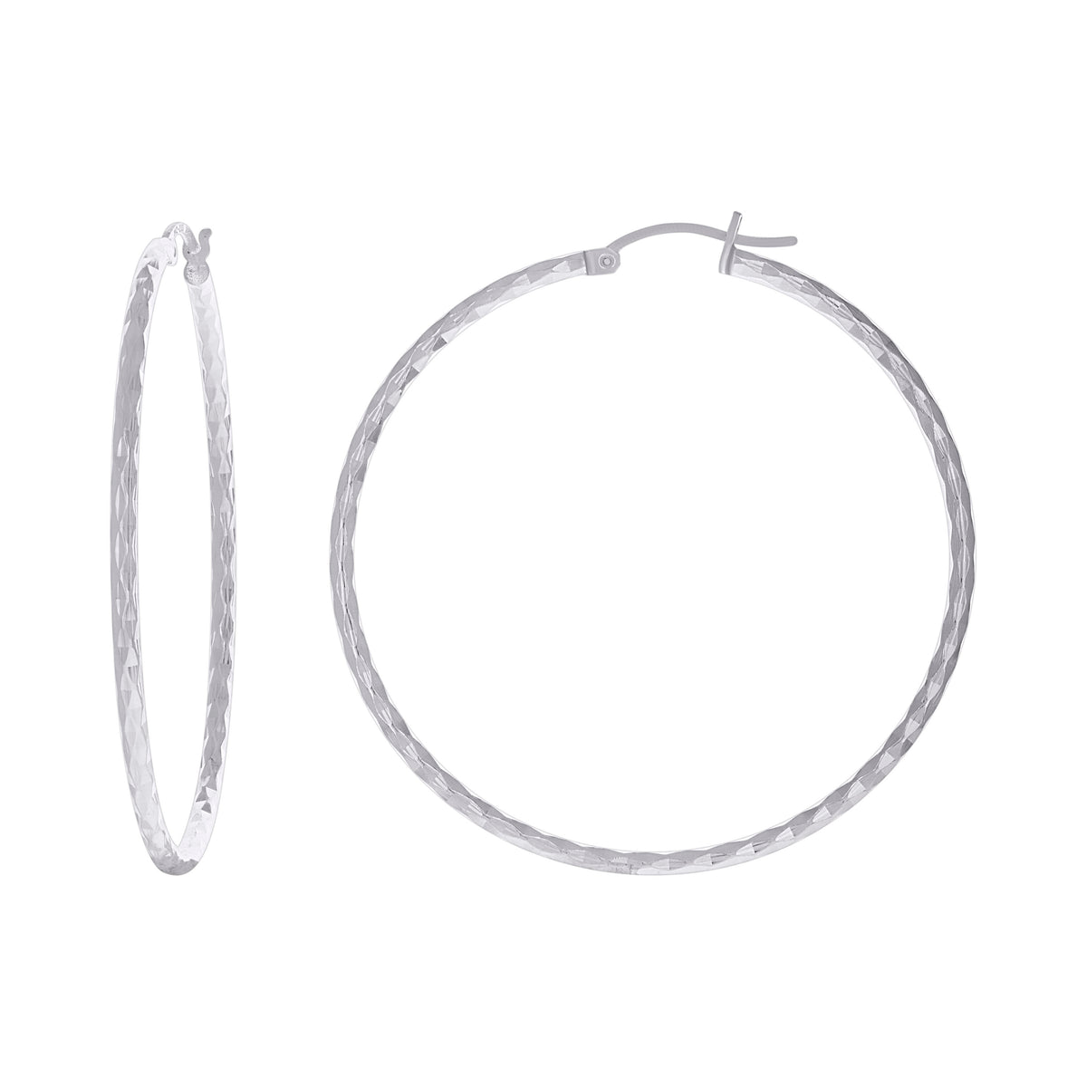 925 Sterling Silver Womens Twisted Hoop Earrings