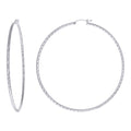 925 Sterling Silver Womens Diamond-cut 2mm Hoop Earrings