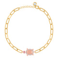 10K Two-tone Gold Womens Purple Cubic-Zirconia Turtle Animal Charm Bracelet Size 8 Inches