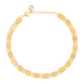 10K Yellow Gold Womens Cubic-Zirconia Fashion Link Bracelet Size 8 Inches