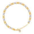10K Two-tone Gold Womens Cubic-Zirconia Flower Link Bracelet Size 8 Inches