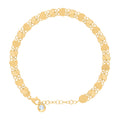 10K Yellow Gold Womens Cubic-Zirconia Heart Link Bracelet Size 8 Inches