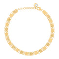 10K Yellow Gold Womens Cubic-Zirconia Flower Link Bracelet Size 8 Inches