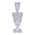 925 Sterling Silver Mens Cubic-Zirconia Egyptian Queen Nefertiti Fashion Charm Pendant