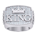 925 Sterling Silver Mens Cubic-Zirconia KING Fashion Ring Size 12
