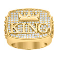 925 Sterling Silver Yellow-Tone Mens Cubic-Zirconia KING Fashion Ring Size 12