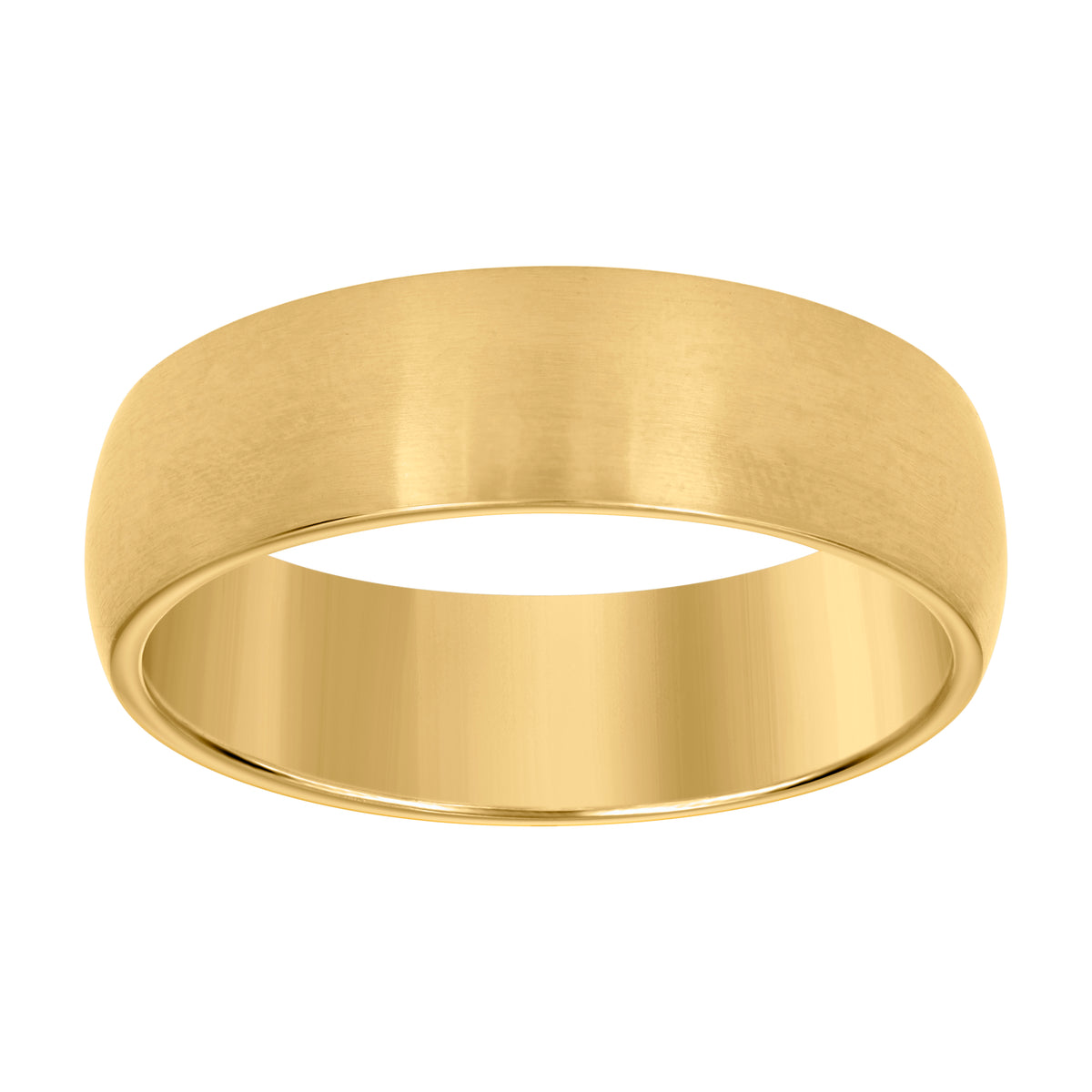 Stainless Steel Yellow-tone Mens Comfort-Fit Wedding Band 7mm Size 12