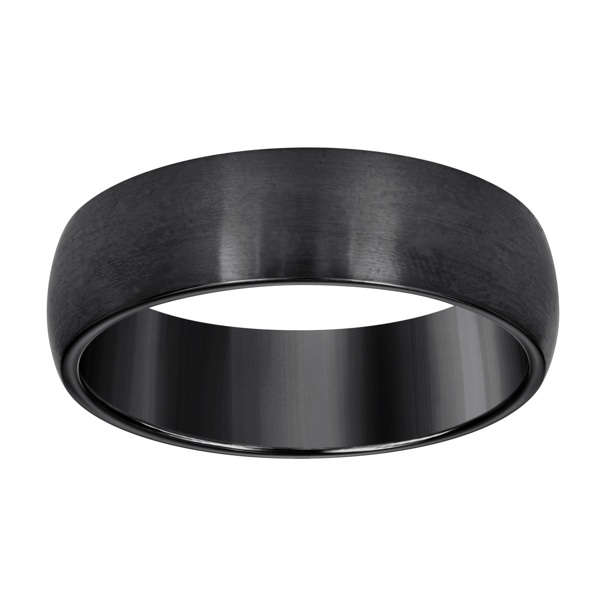 Stainless Steel Black-tone Mens Comfort-Fit Wedding Band 7mm
