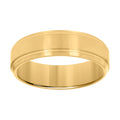 Stainless Steel Yellow-tone Mens Comfort-Fit Wedding Band 7mm Size 12