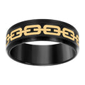 Stainless Steel Yellow & Black-tone Mens Comfort-Fit Wedding Band 8mm Size 10