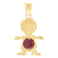 10K Yellow Gold Mens Blue Cubic-Zirconia Boy September Birthstone Charm Pendant