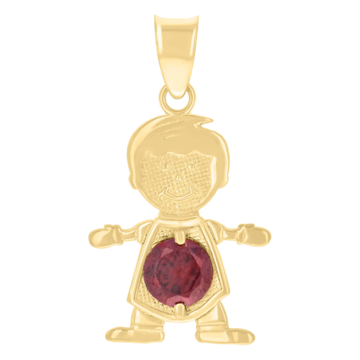 10K Yellow Gold Mens Blue Cubic-Zirconia Boy September Birthstone Charm Pendant