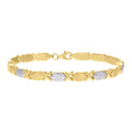 10K Two-tone Gold Womens Stampato Bracelet Size 8 Inches
