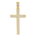 10K Yellow Gold Mens Cubic-Zirconia Cross Religious Charm Pendant