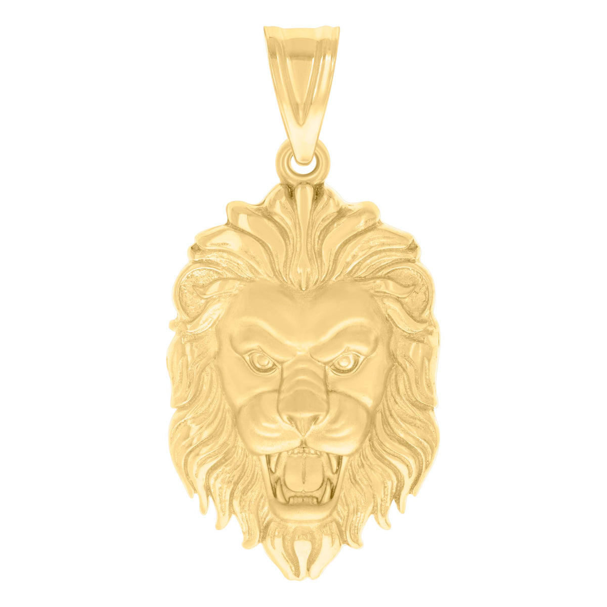 10K Yellow Gold Mens Leo/Lion Head Animal Wildlife Charm Pendant