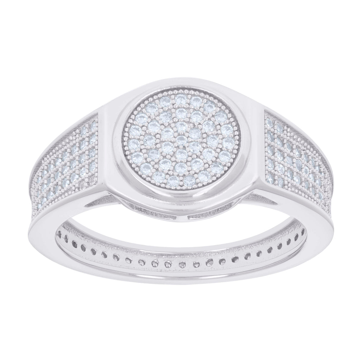 925 Sterling Silver Mens Cubic-Zirconia Fashion Ring Size 9
