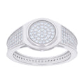 925 Sterling Silver Mens Cubic-Zirconia Fashion Ring Size 12