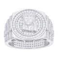 925 Sterling Silver Mens Cubic-Zirconia Jesus Religious Ring Size 10