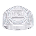 925 Sterling Silver Mens Cubic-Zirconia Last Supper Religious Ring Size 10