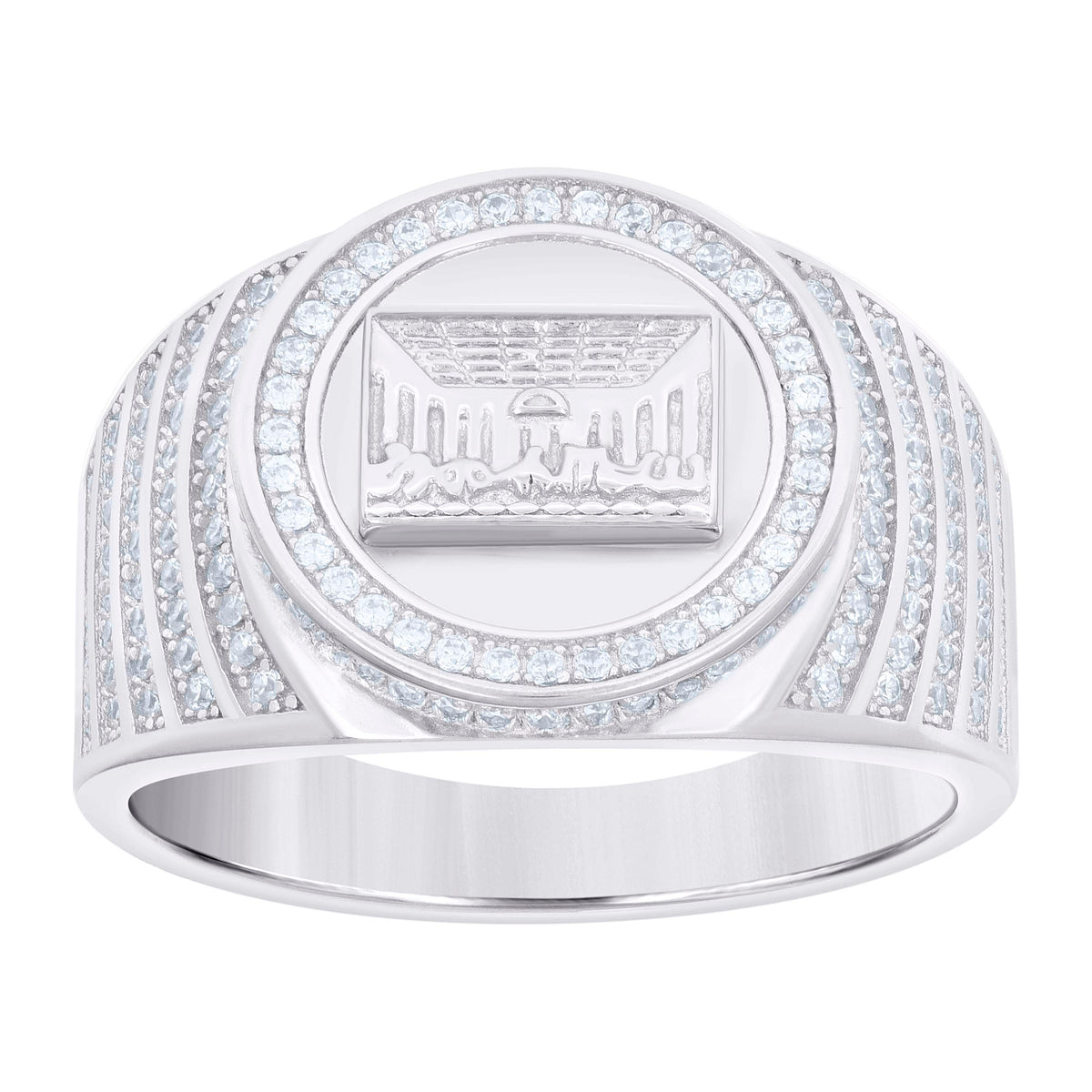 925 Sterling Silver Mens Cubic-Zirconia Last Supper Religious Ring Size 10