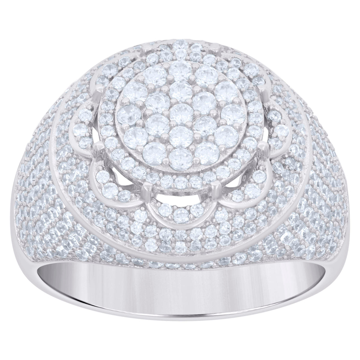 925 Sterling Silver Mens Cubic-Zirconia Fashion Ring