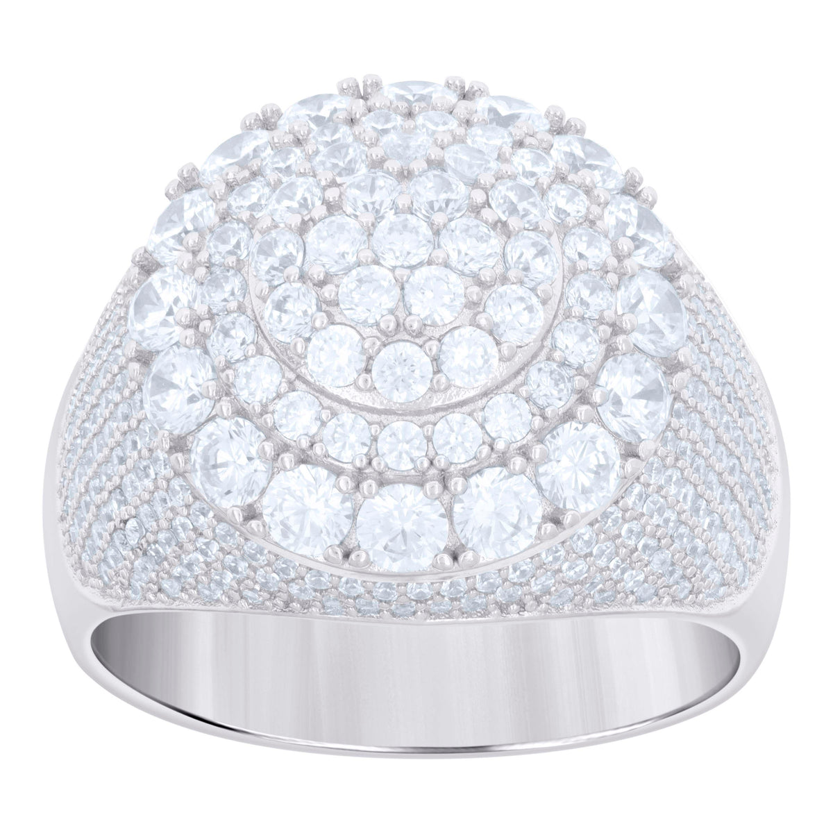 925 Sterling Silver Mens Cubic-Zirconia Fashion Ring Size 12
