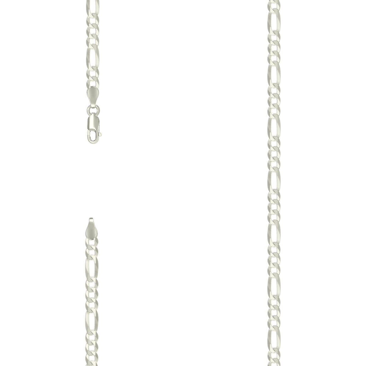 925 Silver Super Flat Figaro Chain 4.9mm-7"