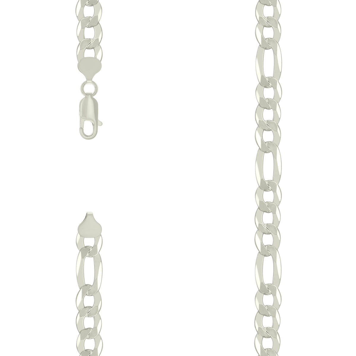 925 Silver Super Flat Figaro Chain 8.9mm-9"