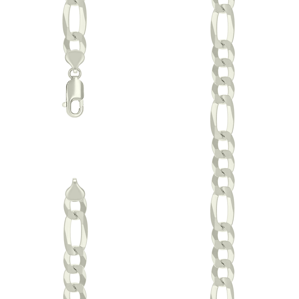 925 Silver Super Flat Figaro Chain 10mm