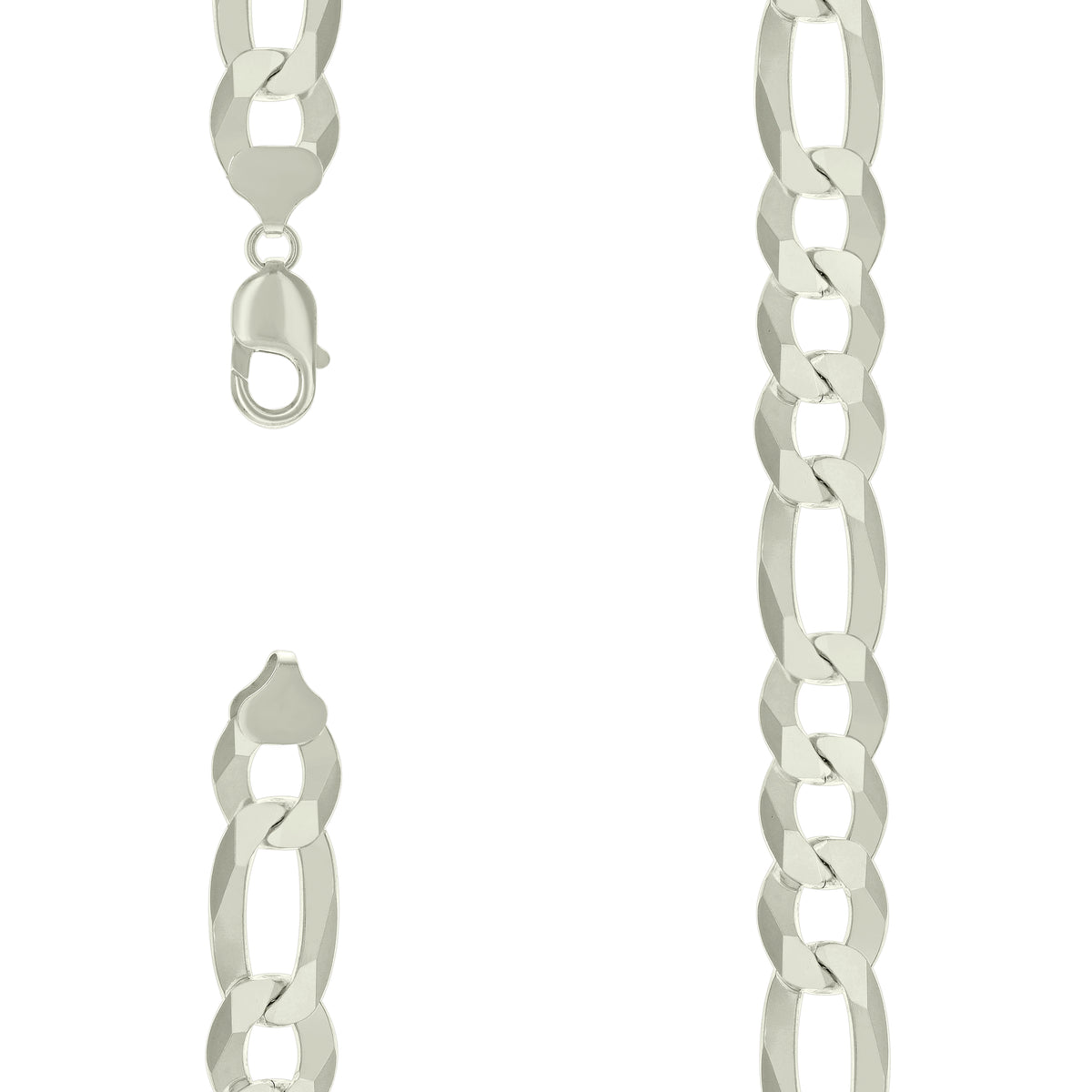 925 Silver Super Flat Figaro Chain 350 13.5mm-9"