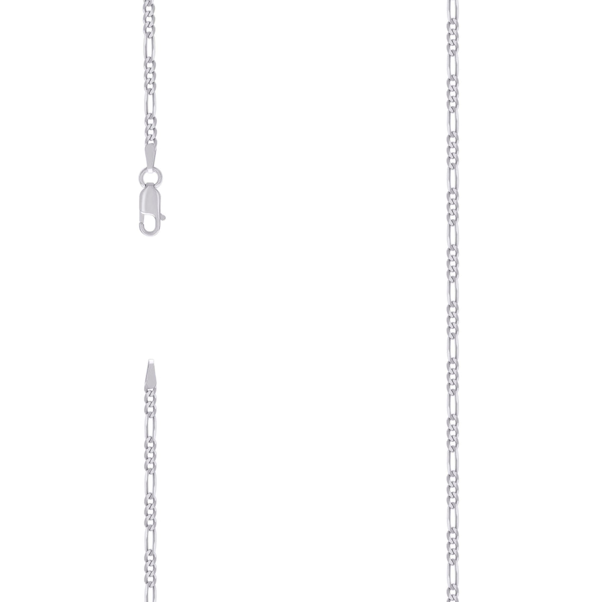 925 Silver Super Flat Figaro Chain 2.3mm-16"