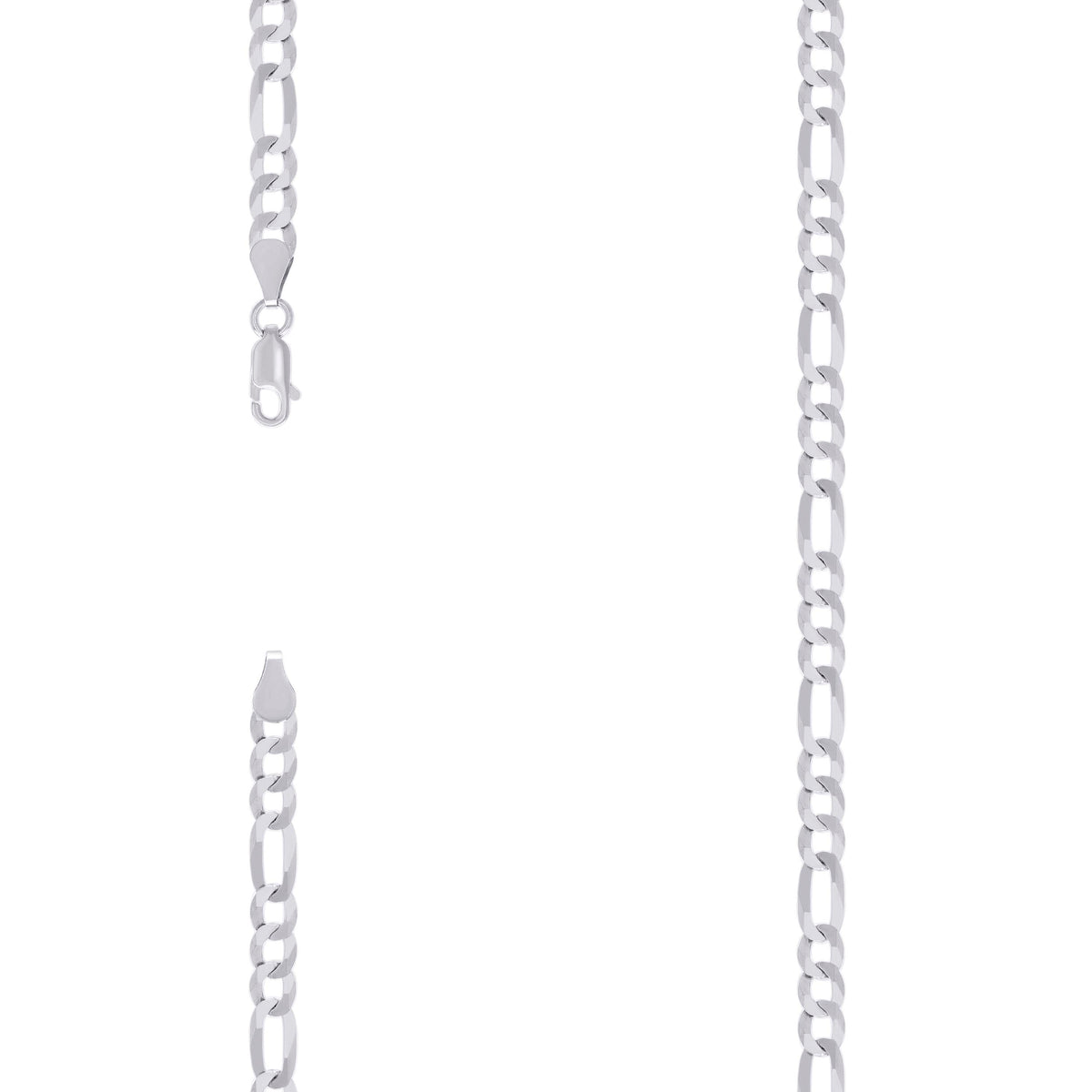 925 Silver Super Flat Figaro Chain 4.9mm-24"