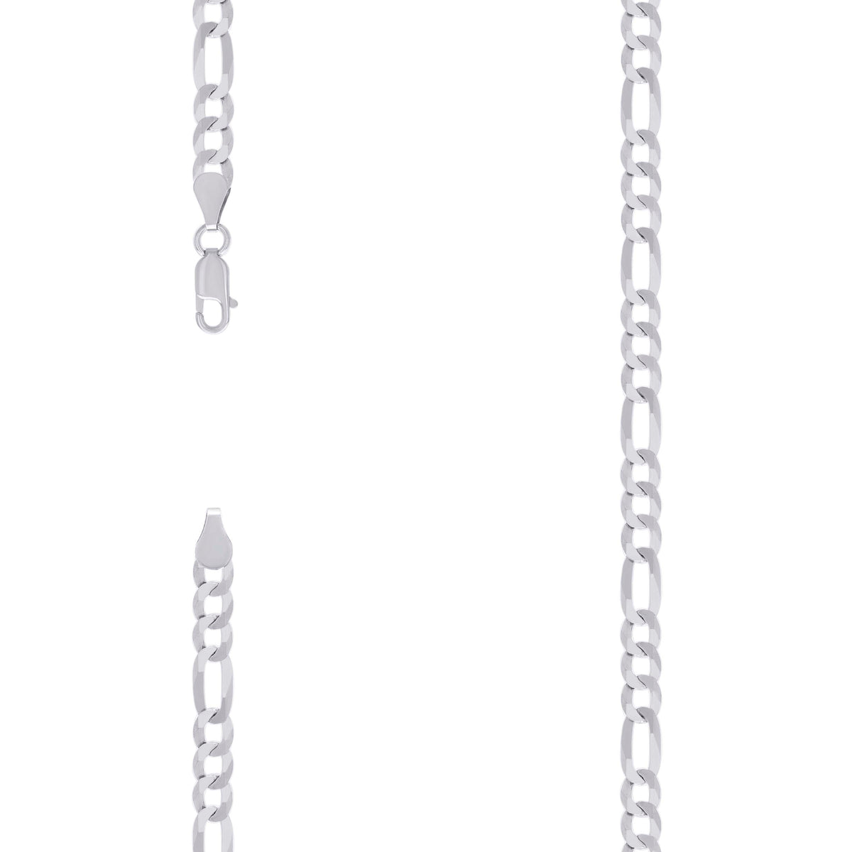 925 Silver Super Flat Figaro Chain 5.6mm-26"
