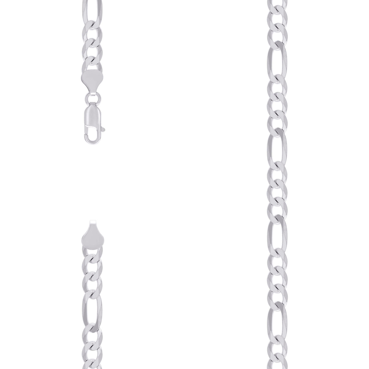 925 Silver Super Flat Figaro Chain 6.6mm