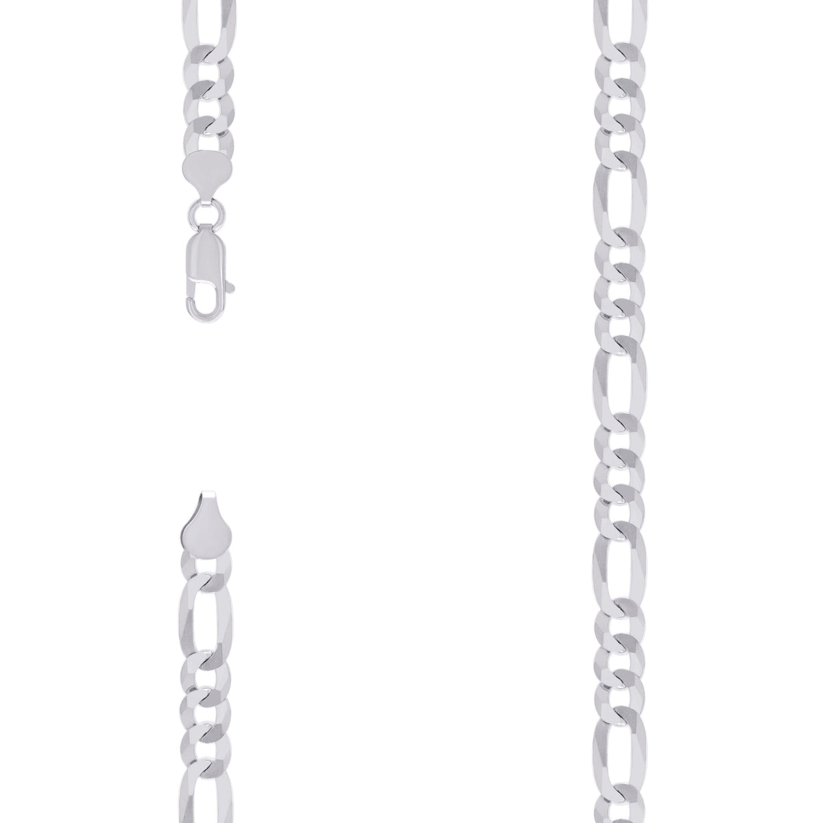 925 Silver Super Flat Figaro Chain 7.8mm-7"
