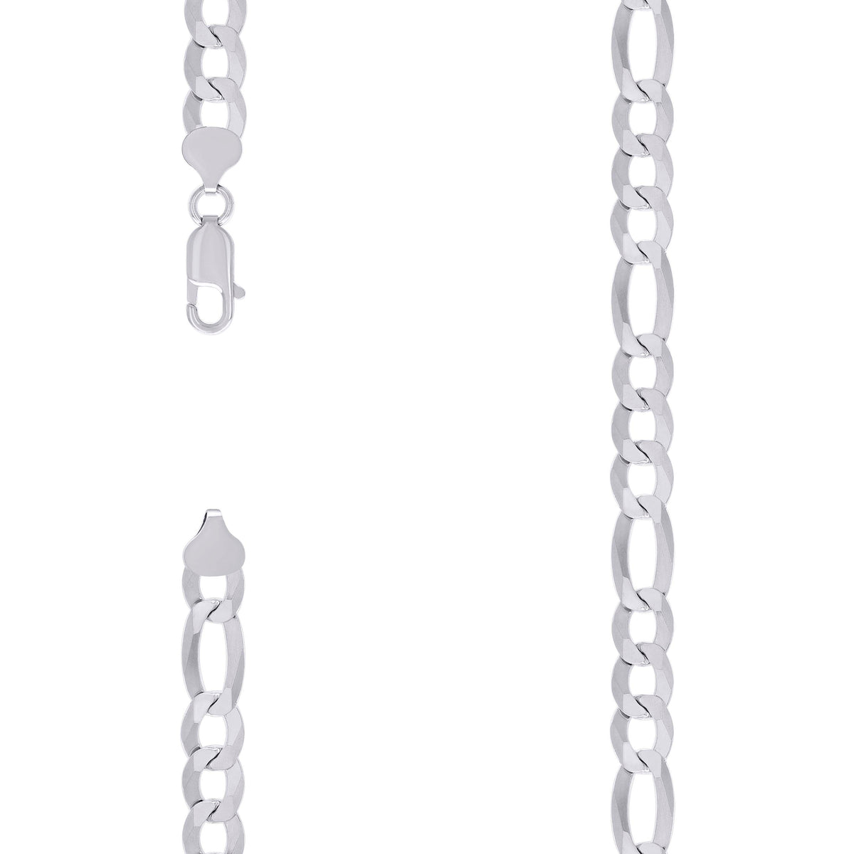 925 Silver Super Flat Figaro Chain 8.9mm-8"