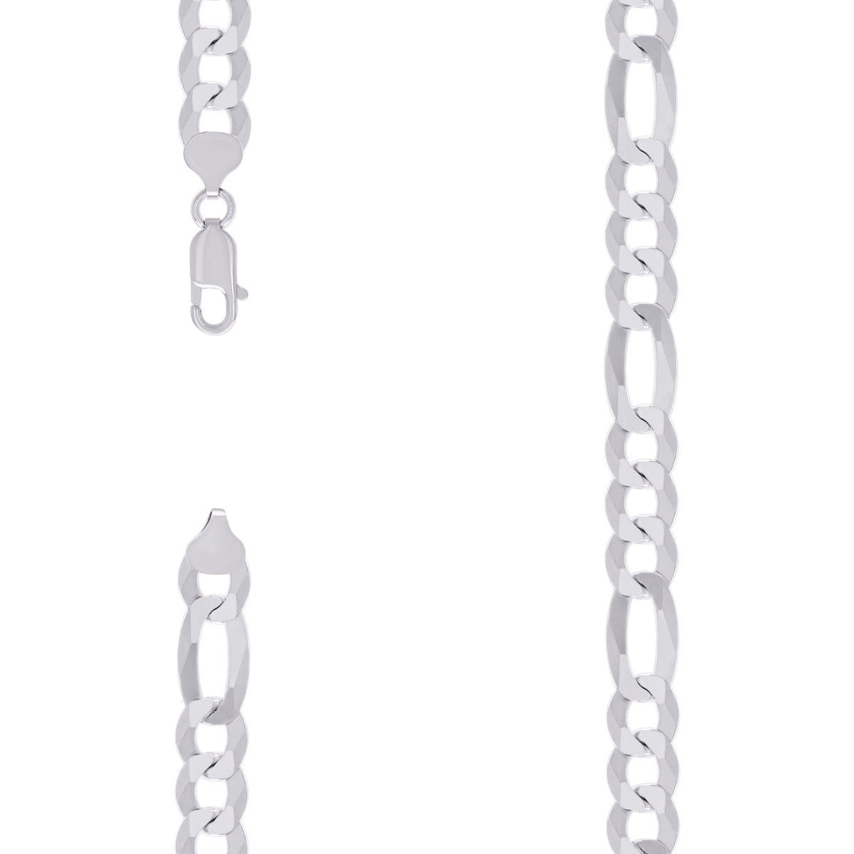 925 Silver Super Flat Figaro Chain 10mm-22"