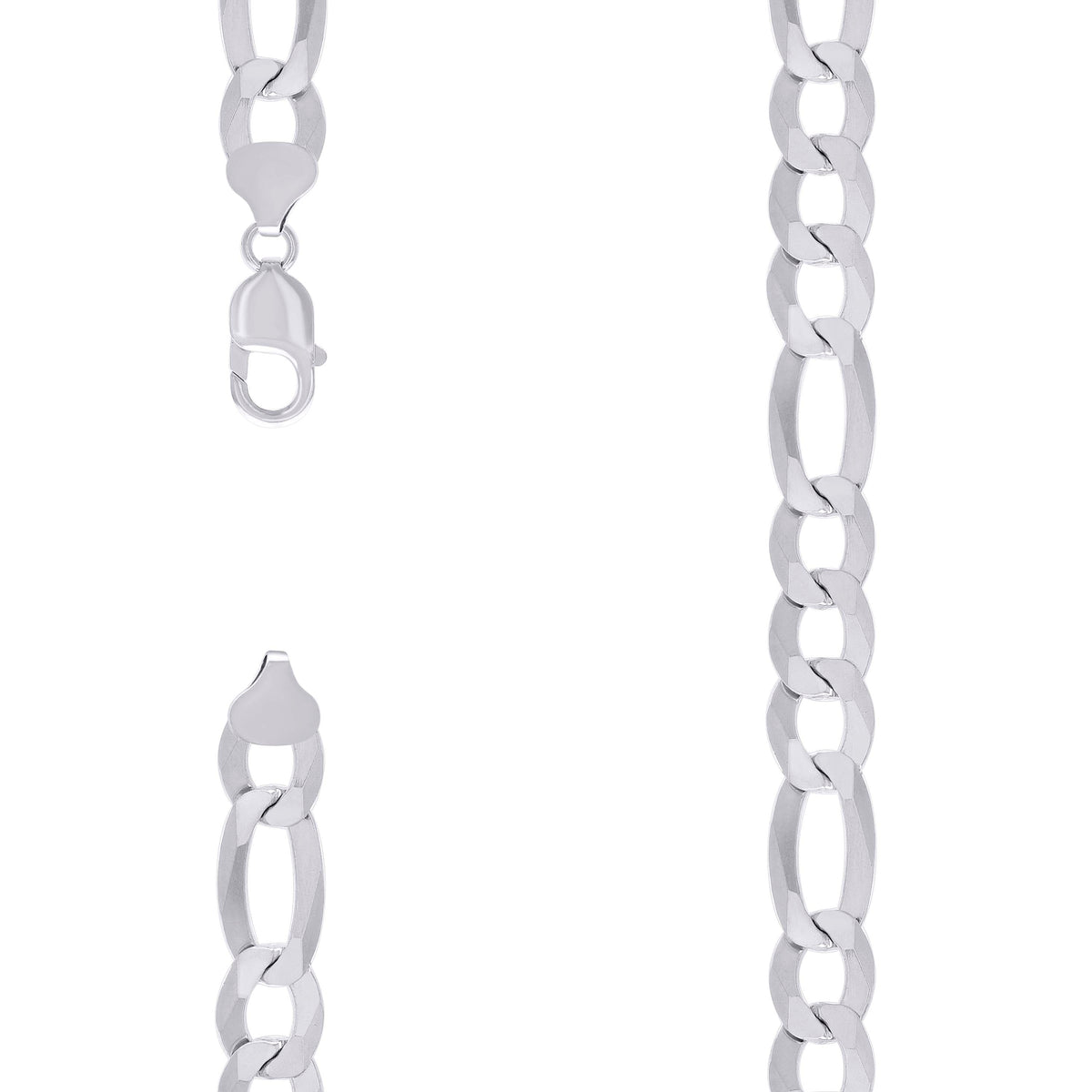 925 Silver Super Flat Figaro Chain 12mm-26"