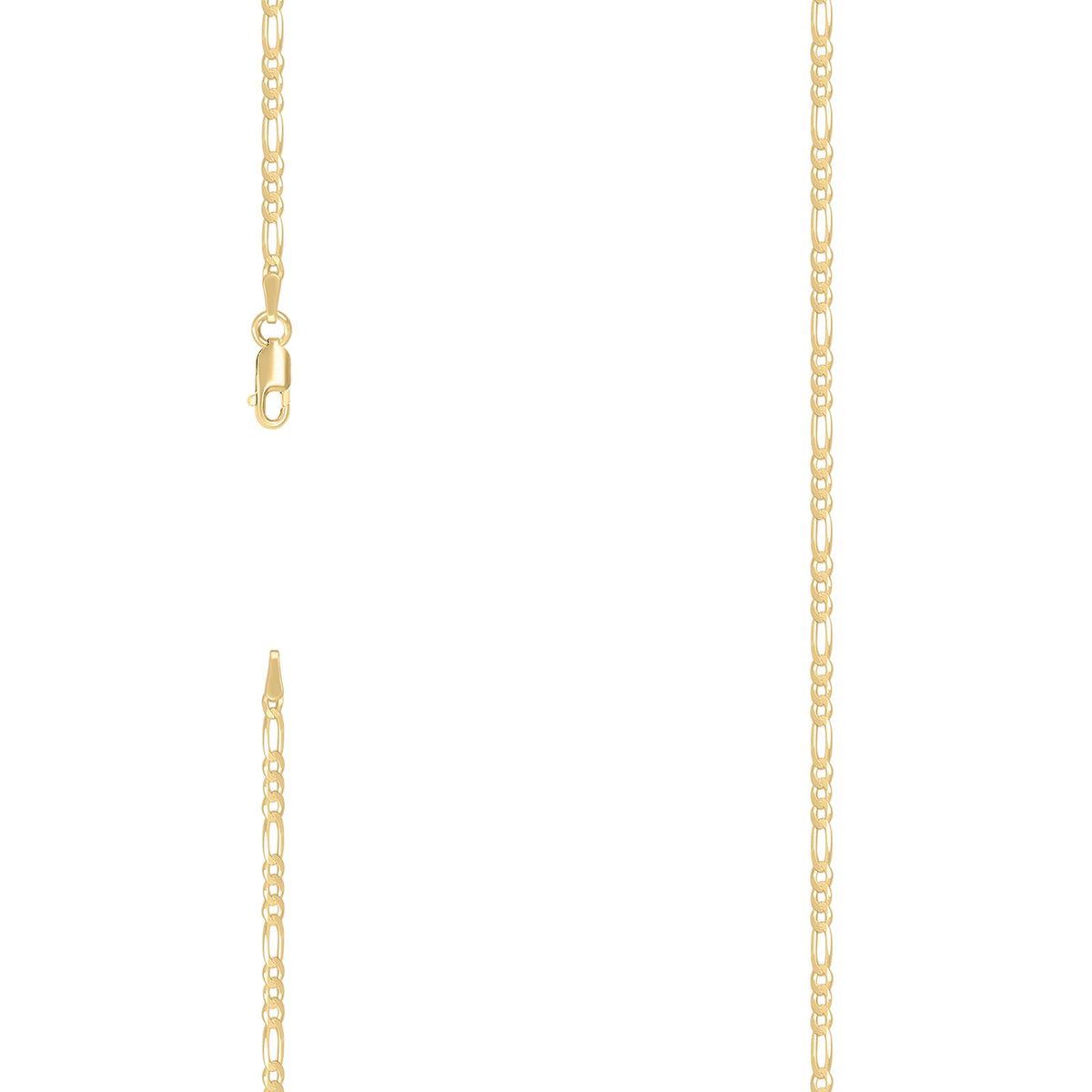 925 Silver Super Flat Figaro Chain 2.3mm-16"