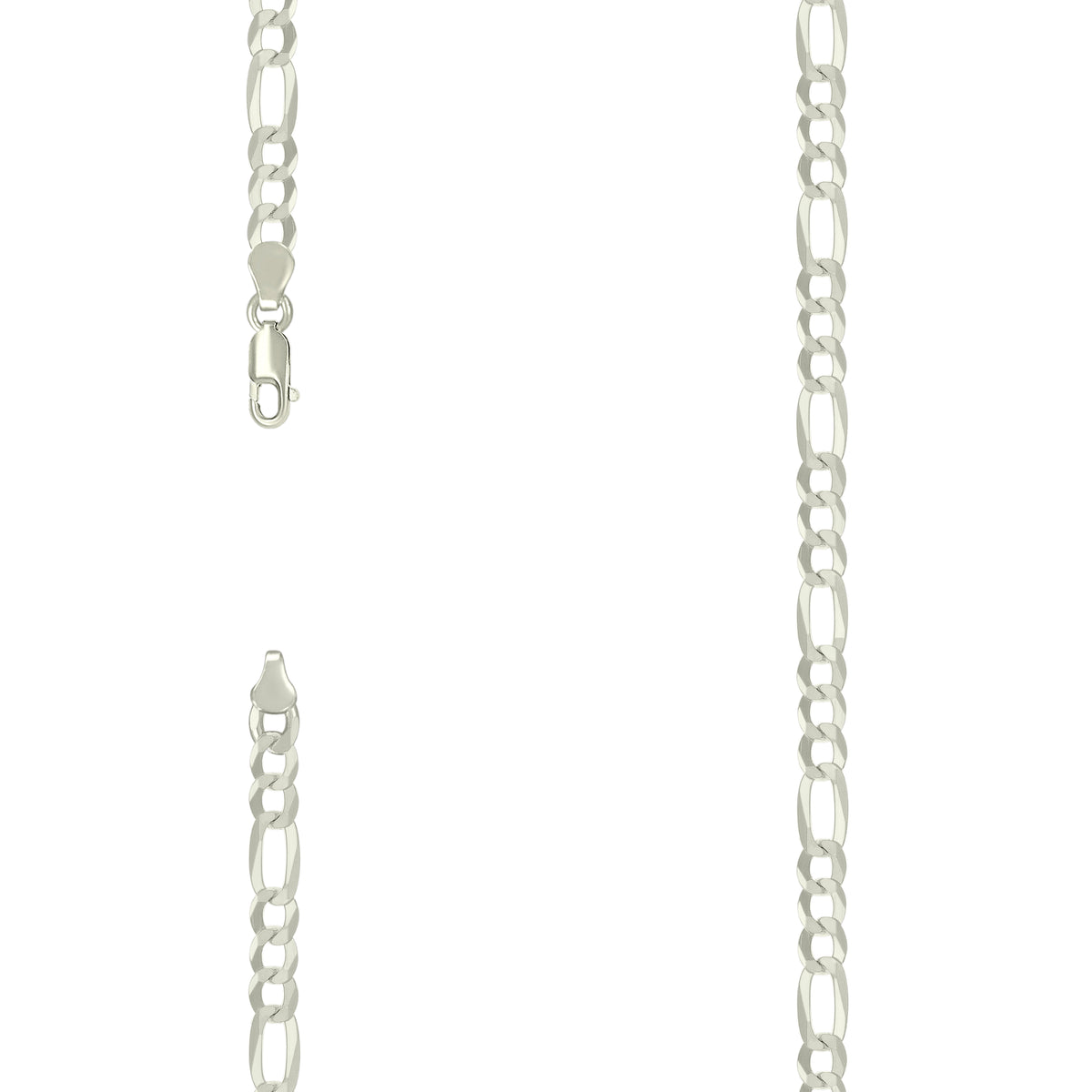 925 Silver Super Flat Figaro Chain 5.6mm-7"