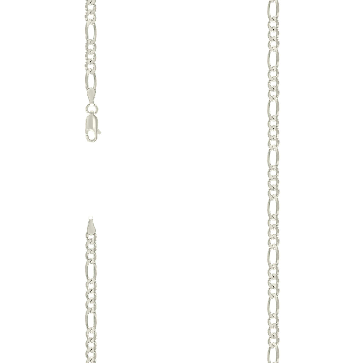 925 Silver Solid Classic Figaro 4.0mm-7"