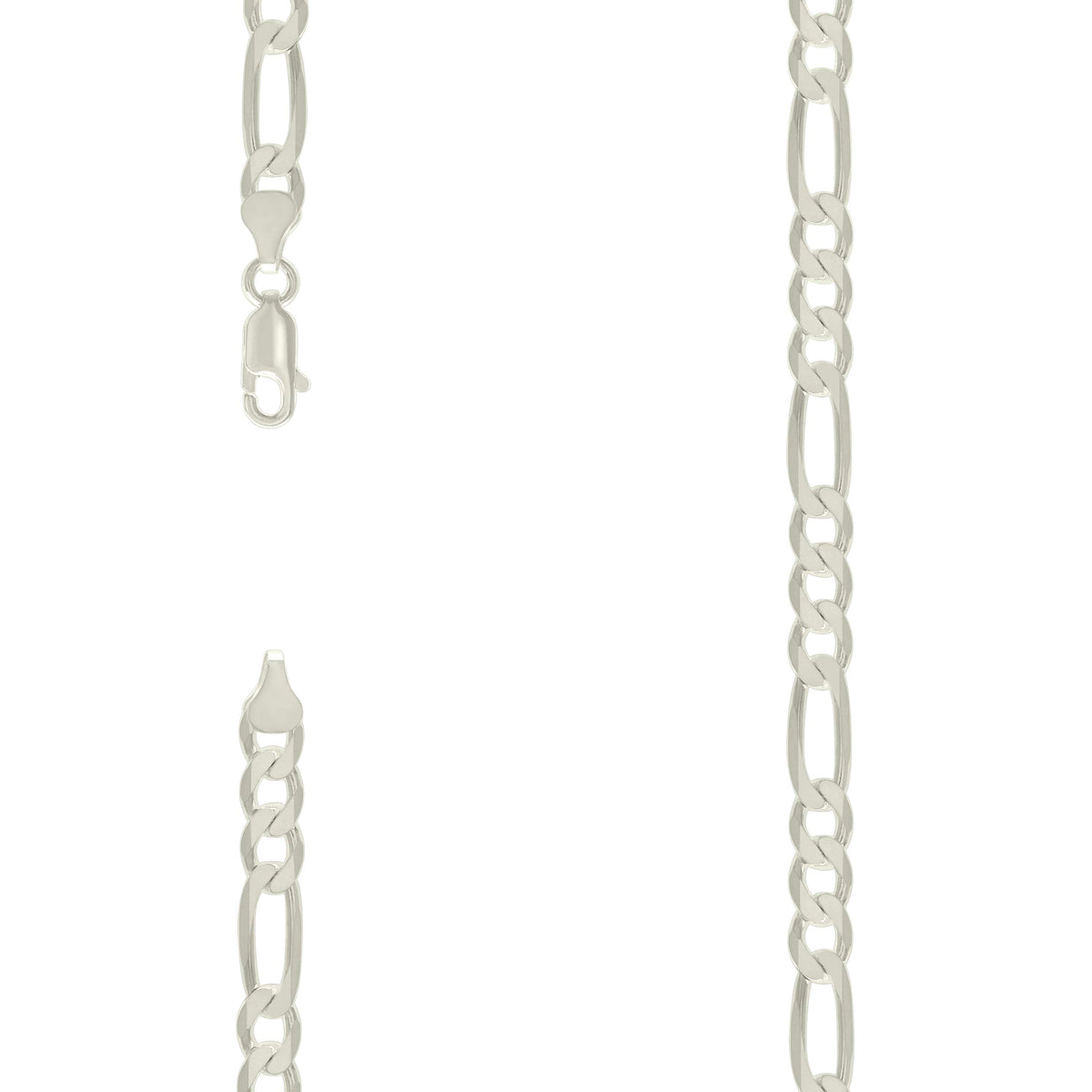 925 Silver Solid Classic Figaro 7.0mm