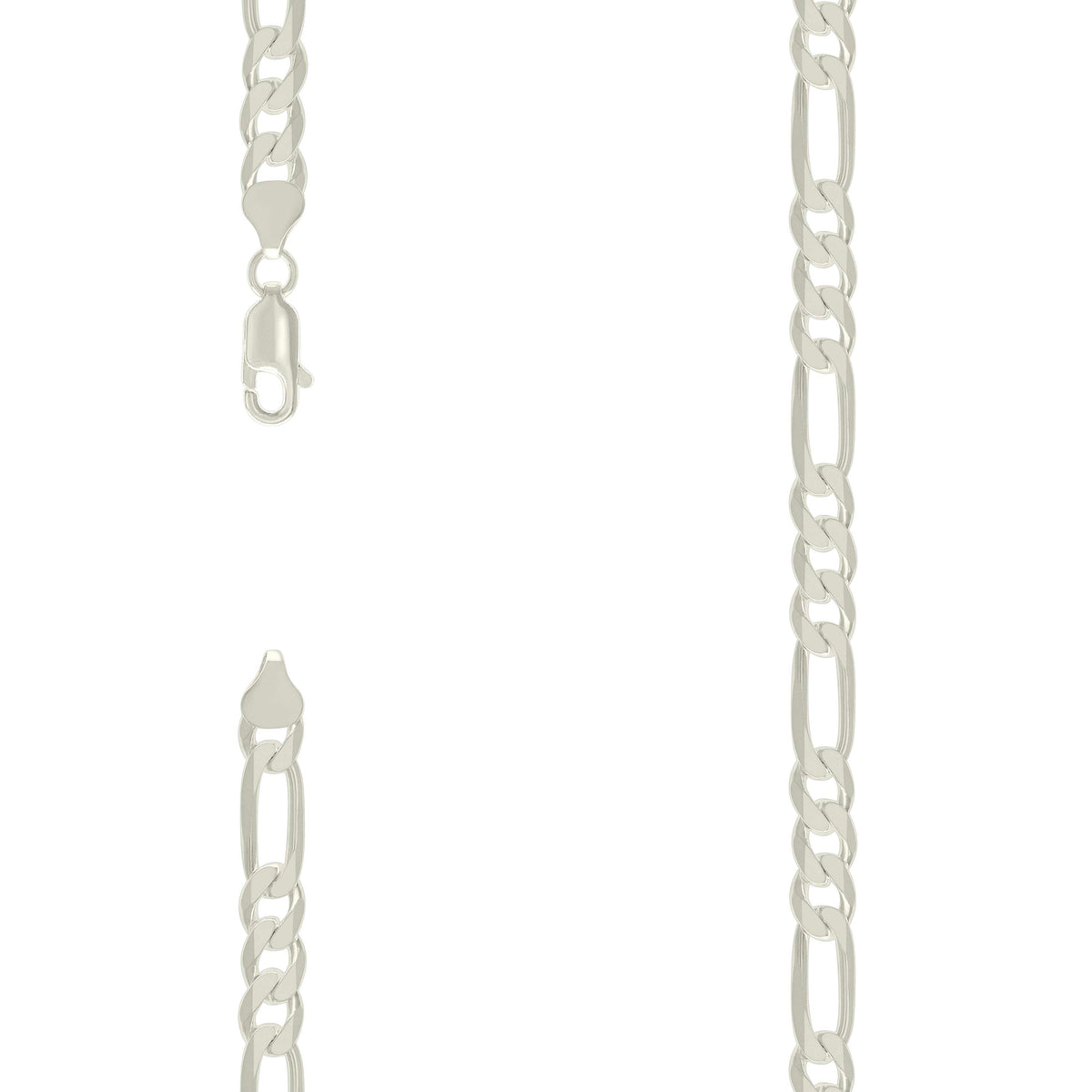 925 Silver Solid Classic Figaro 8.0mm-24"