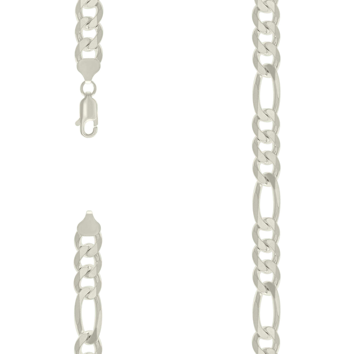 925 Silver Solid Classic Figaro 9.5mm