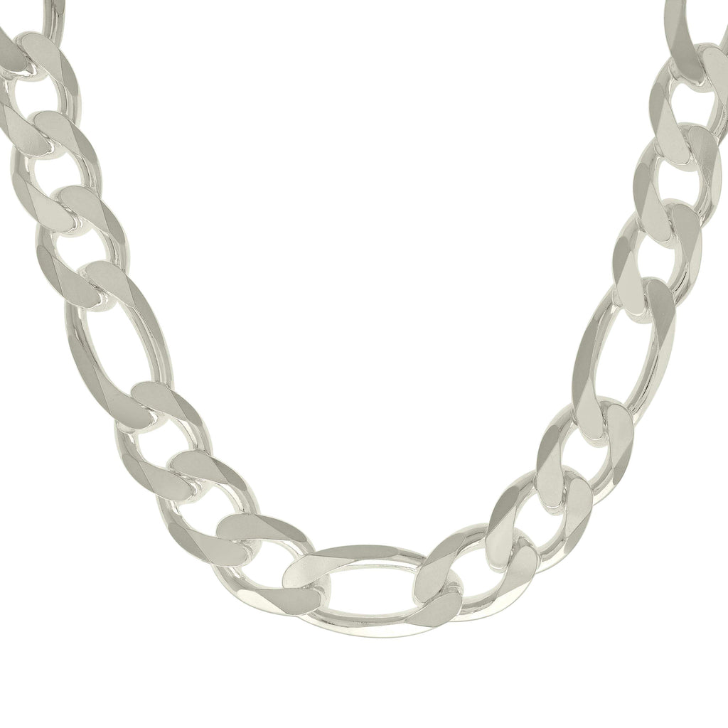925 Silver Solid Classic Figaro 14.0mm-24"