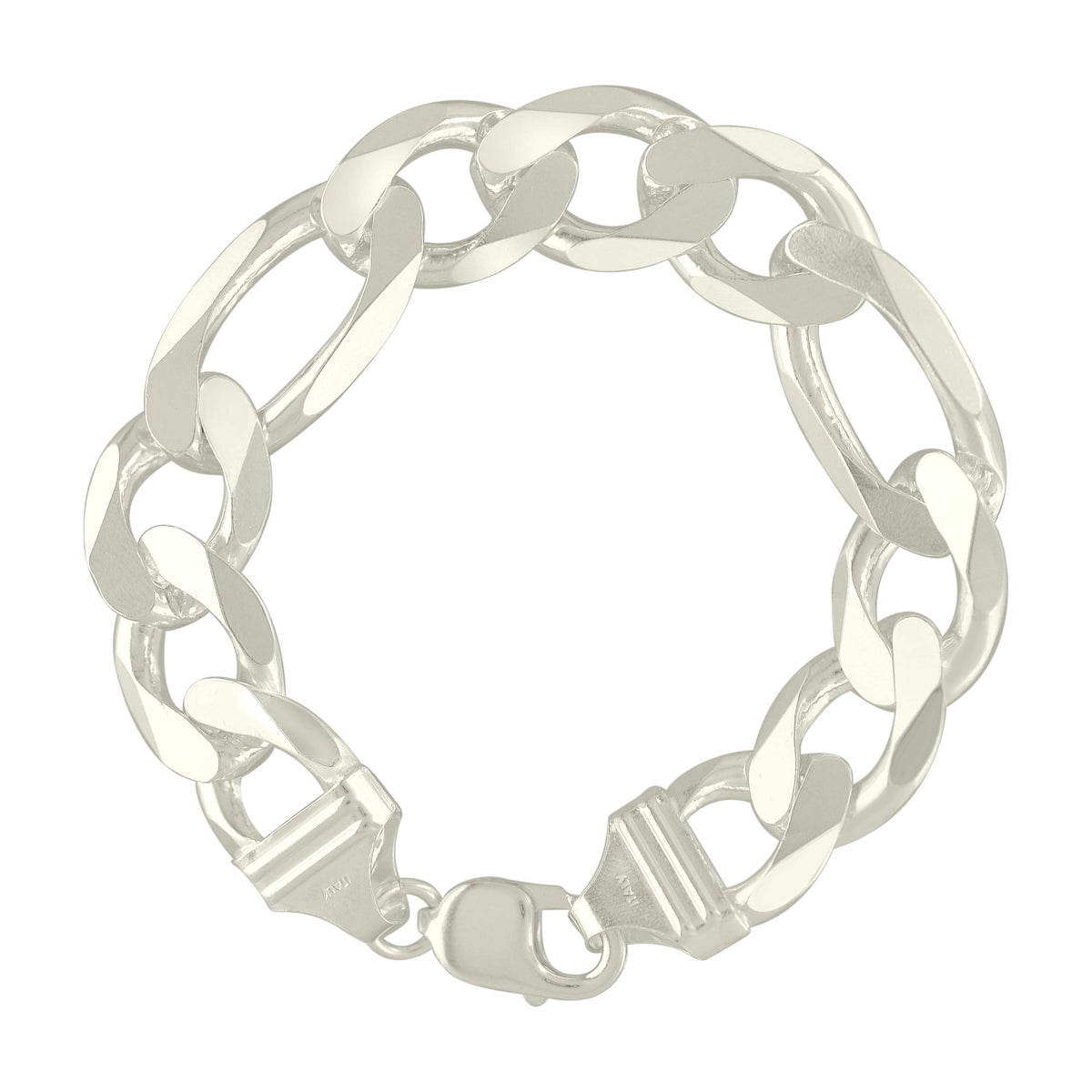 925 Silver Solid Classic Figaro 14.0mm