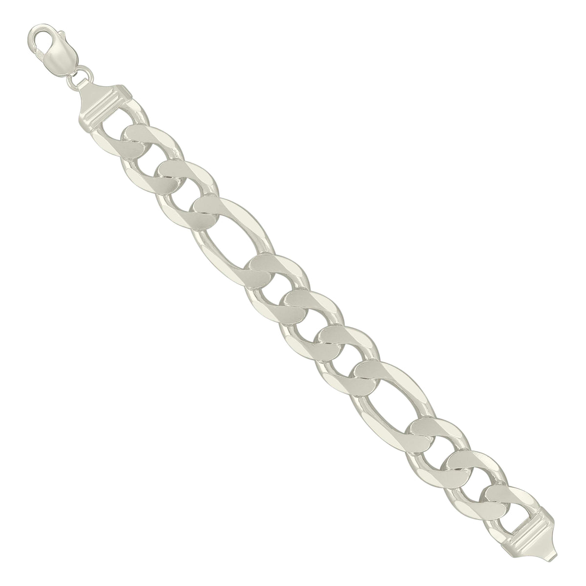 925 Silver Solid Classic Figaro 14.0mm-8"