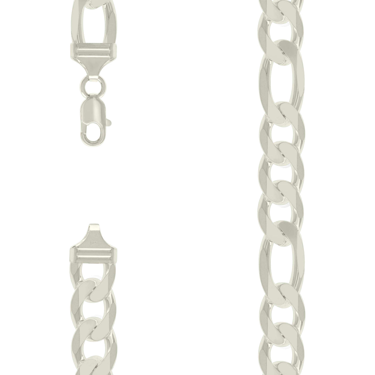 925 Silver Solid Classic Figaro 14.0mm-28"
